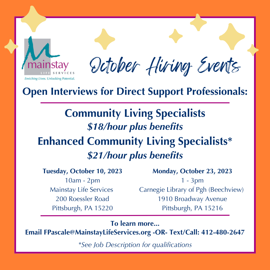 Hiring Event - Open Interviews for Direct Support Professionals