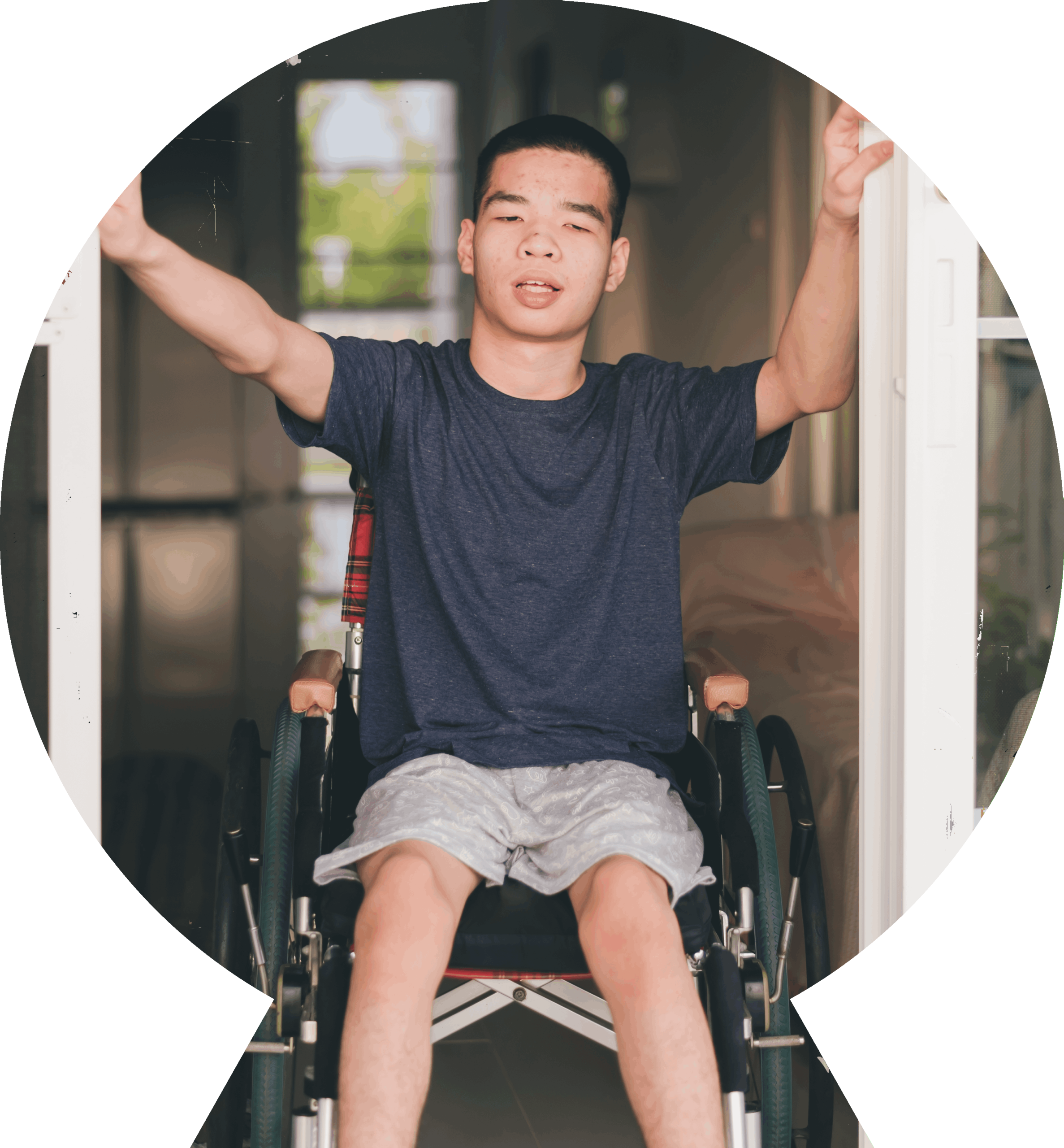 A woman working out on an elliptical with assistance.  